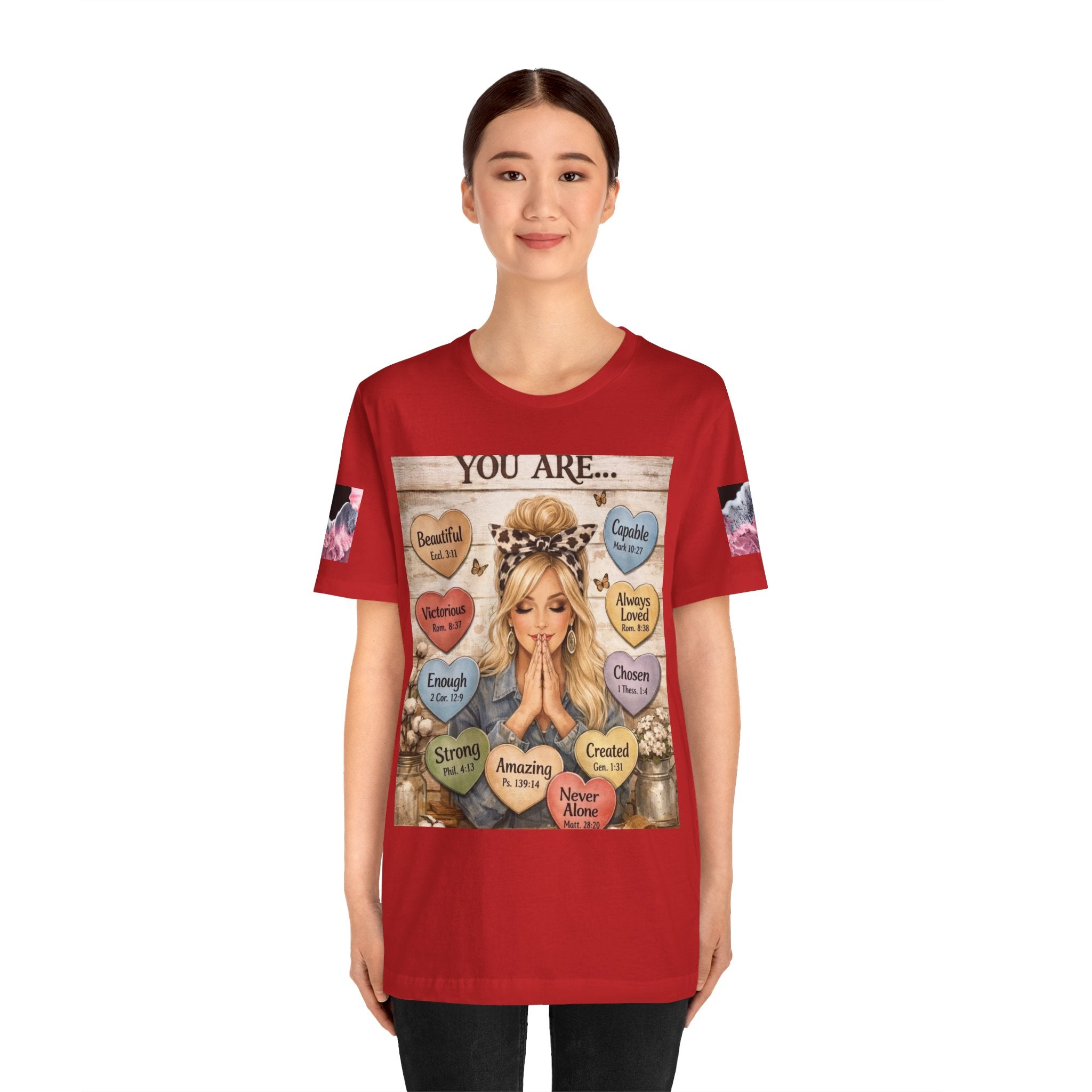 Faith-Based Graphic Tee — "You Are..." Inspirational Scripture Design