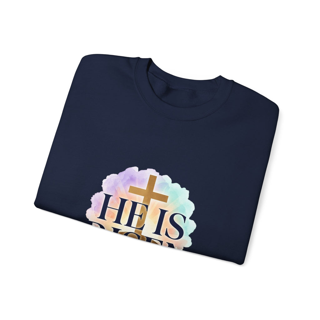 He Is Risen Sweatshirt | Christian Easter Resurrection Pastel Scripture