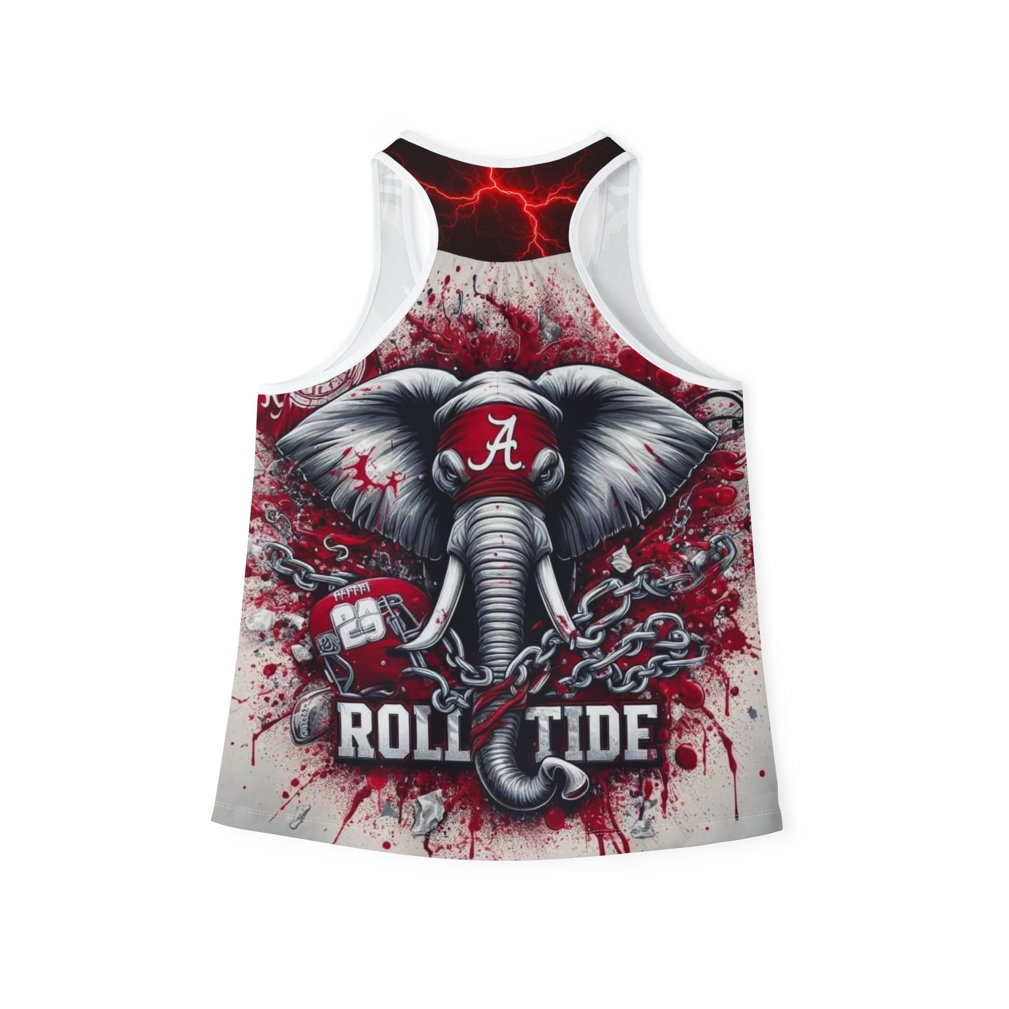 Alabama Roll Tide Elephant Tank Top — Women's Crimson College Football Fan AOP