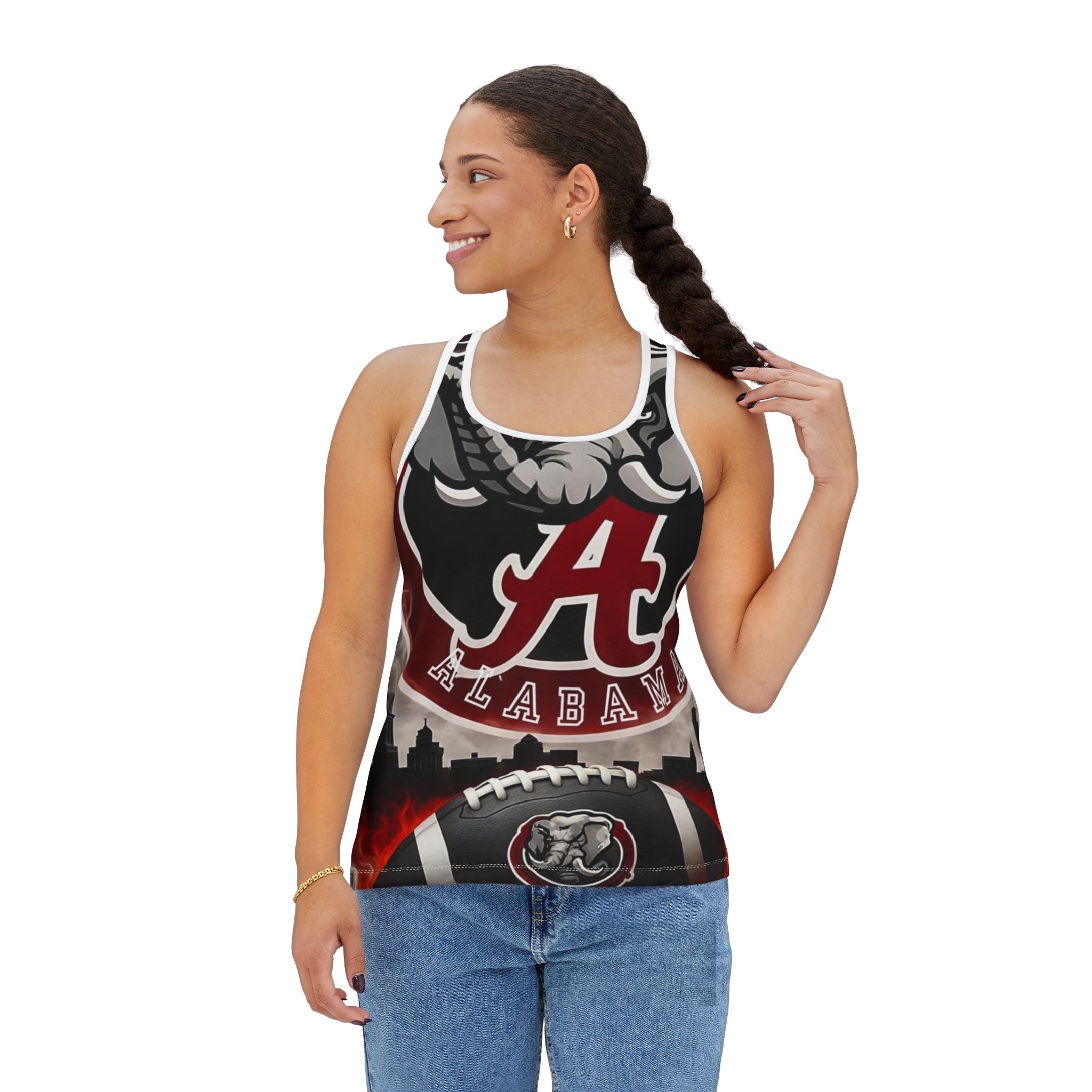 Alabama Roll Tide Elephant Tank Top — Women's Crimson College Football Fan AOP