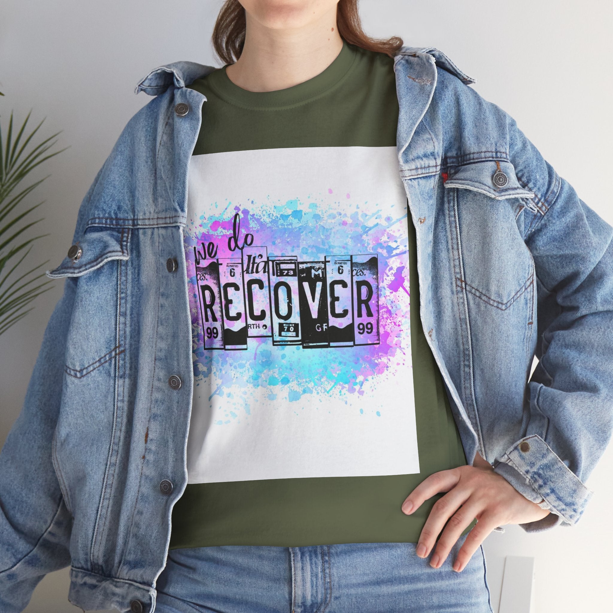 Overdose Awareness T-Shirt — 'We Do Recover' Purple Ribbon Recovery Tee