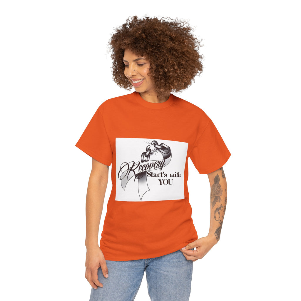 Recovery Starts With You Tee — Rose & Ribbon Awareness T‑Shirt