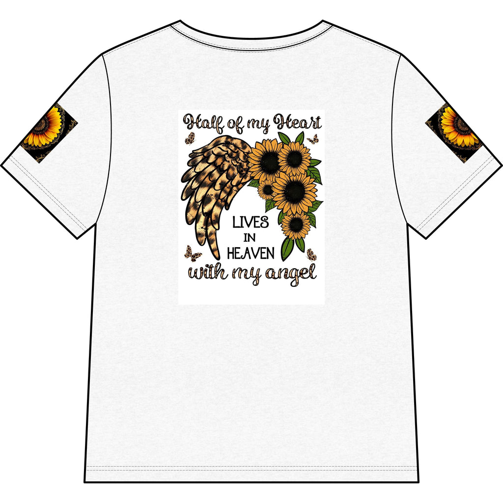 Memorial Sunflower Cross V-Neck Tee
