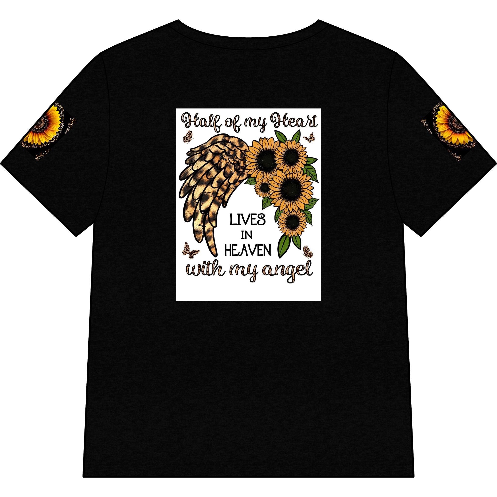 Memorial Sunflower Cross V-Neck Tee