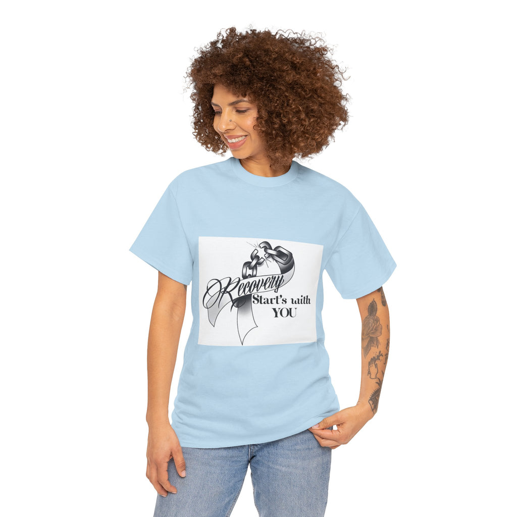 Recovery Starts With You Tee — Rose & Ribbon Awareness T‑Shirt