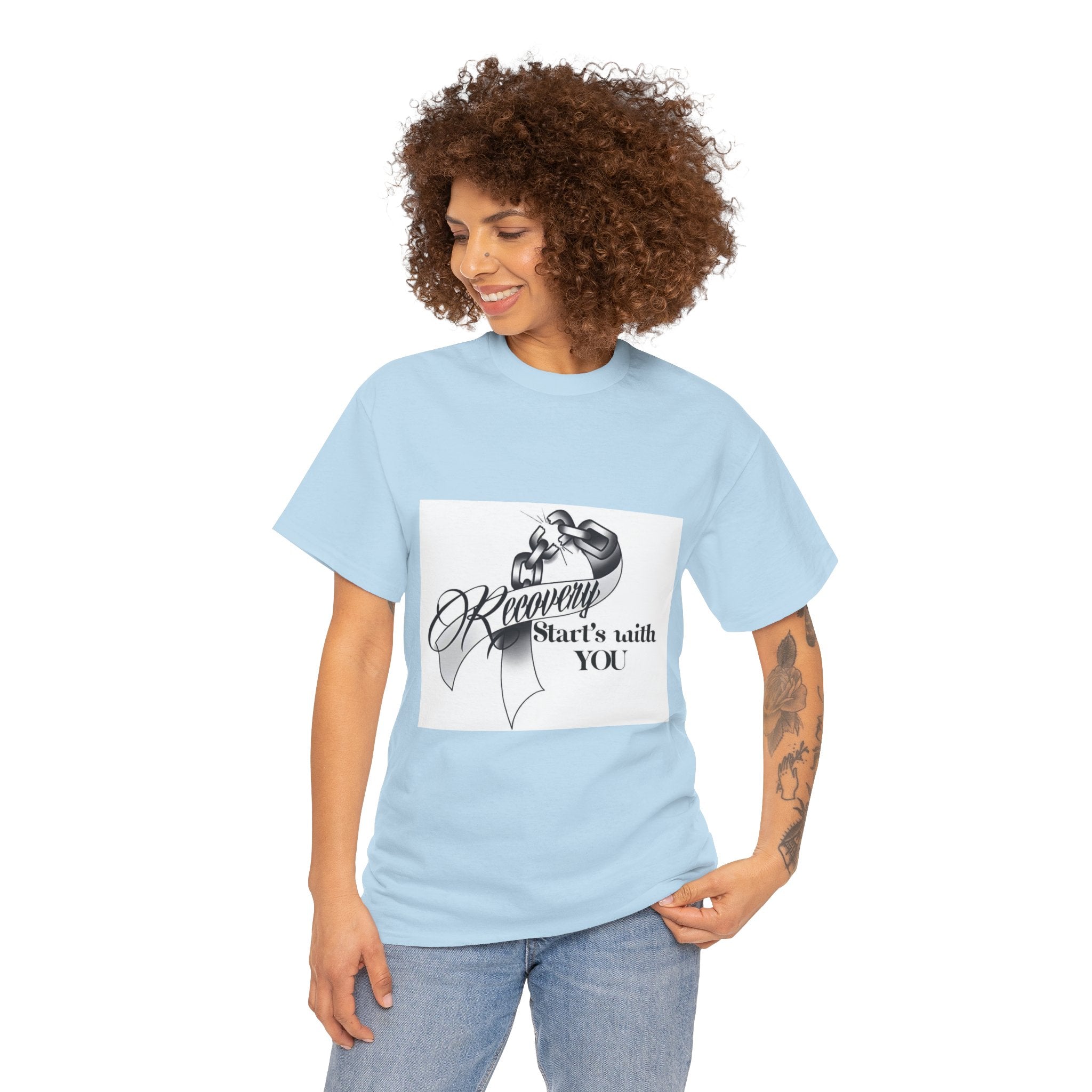 Recovery Starts With You Tee — Rose & Ribbon Awareness T‑Shirt