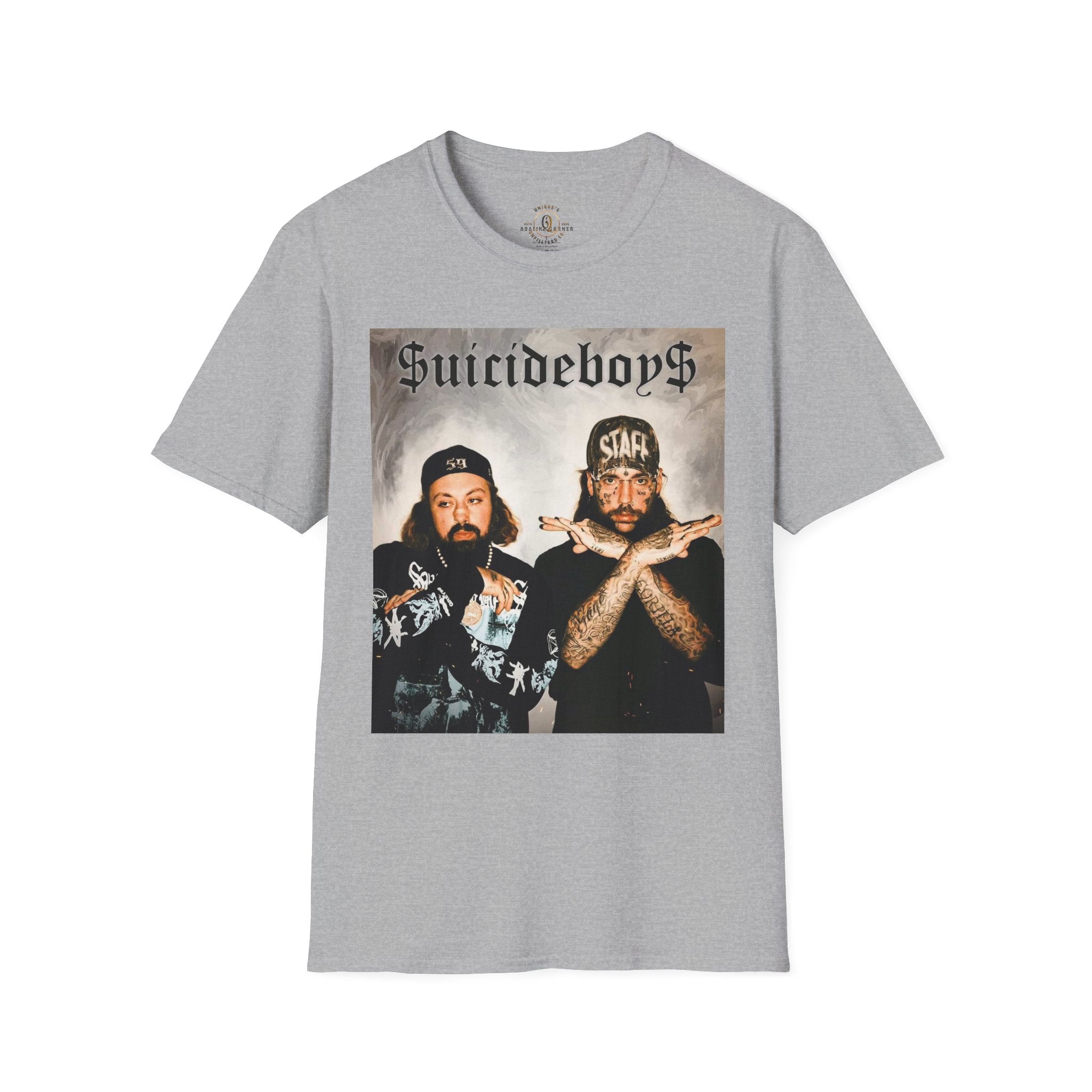 Suicideboys Graphic T-Shirt — Black & White Rap Crew Photo Tee