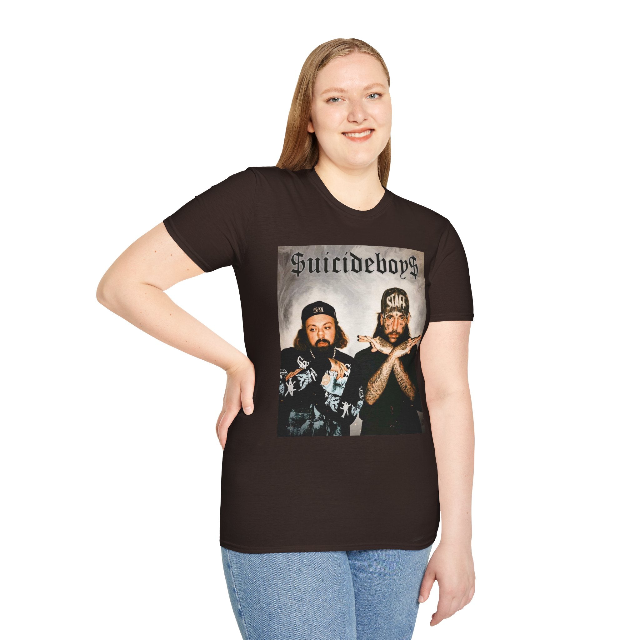 Suicideboys Graphic T-Shirt — Black & White Rap Crew Photo Tee