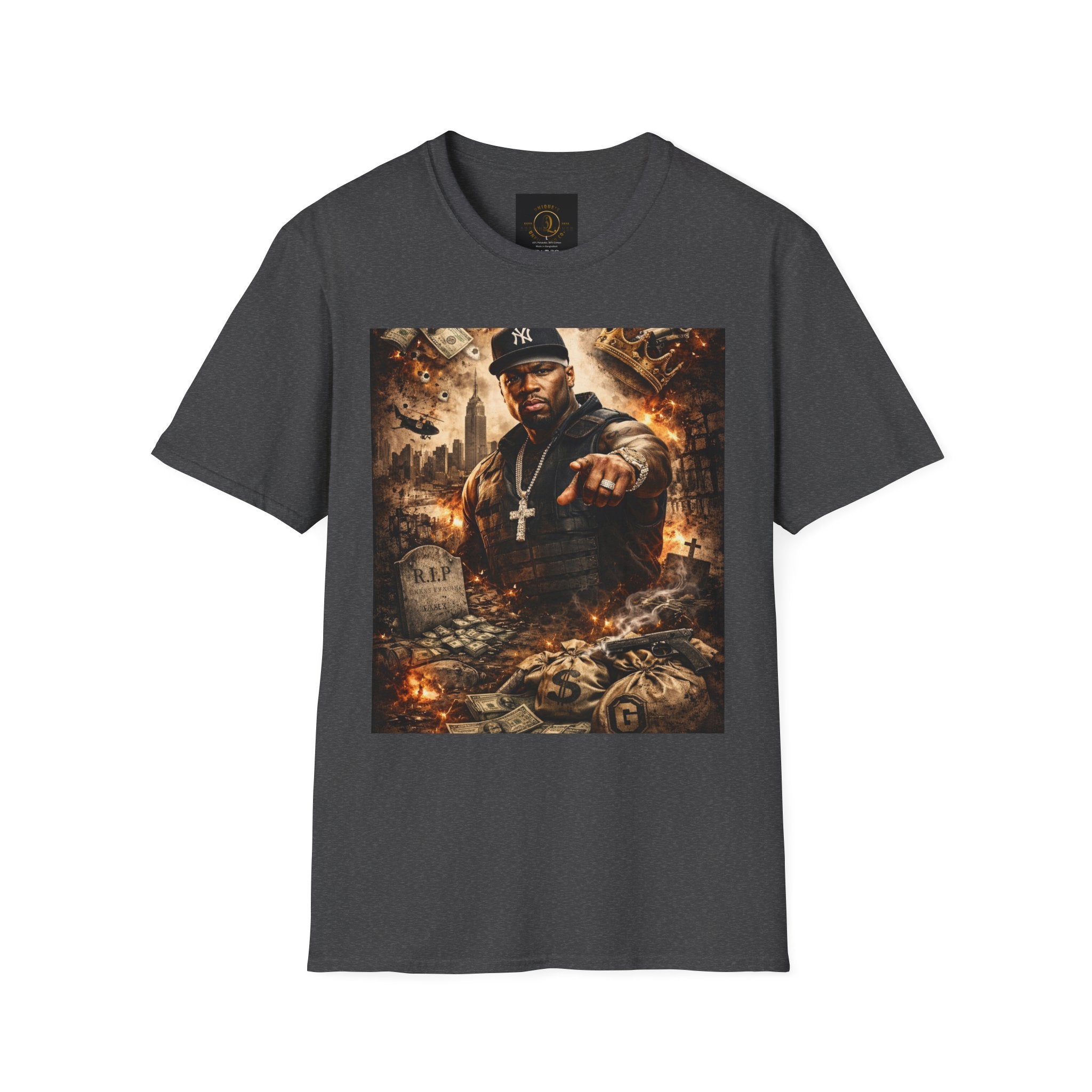 Hip-Hop Tribute T-Shirt — Gritty Urban Portrait Graphic