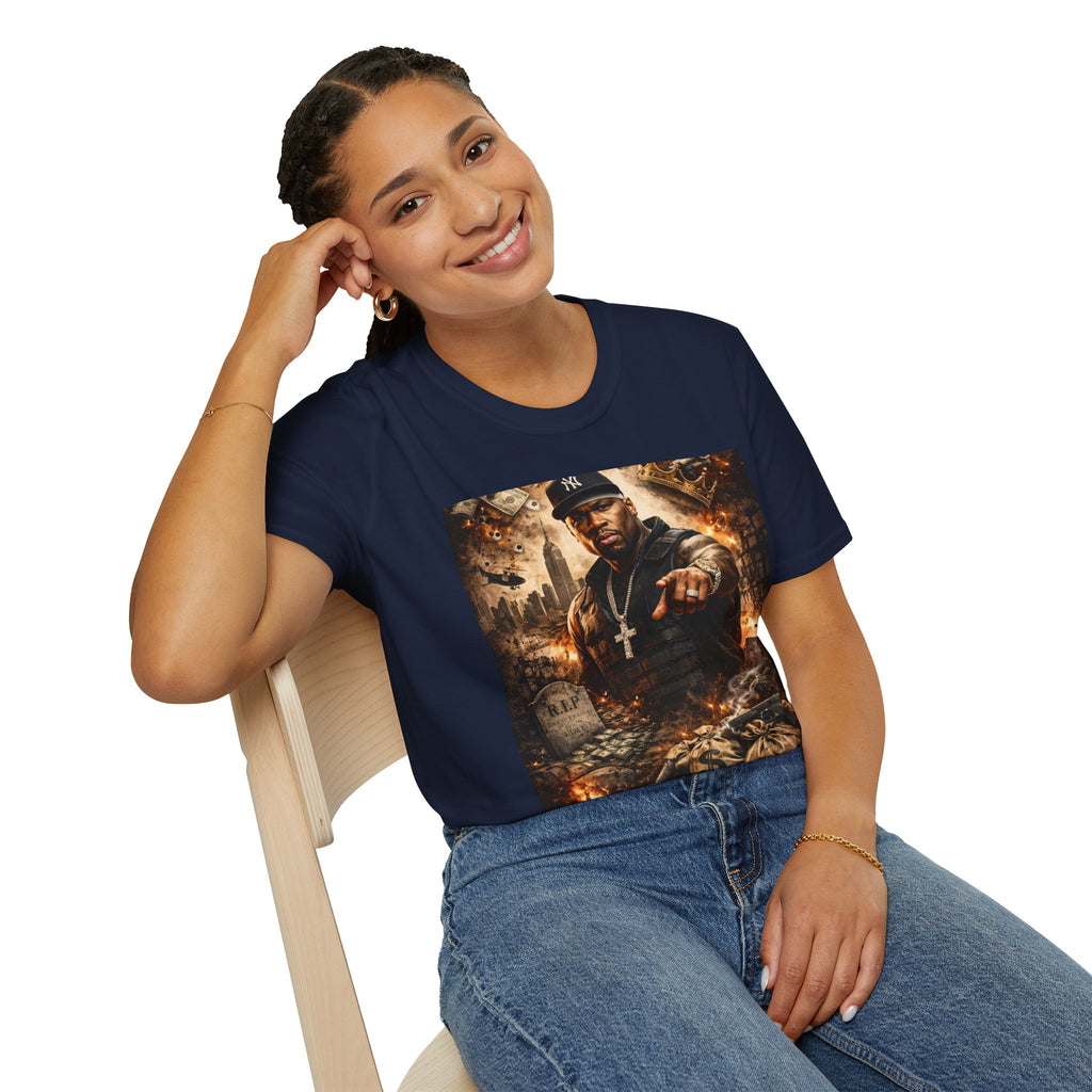 Hip-Hop Tribute T-Shirt — Gritty Urban Portrait Graphic