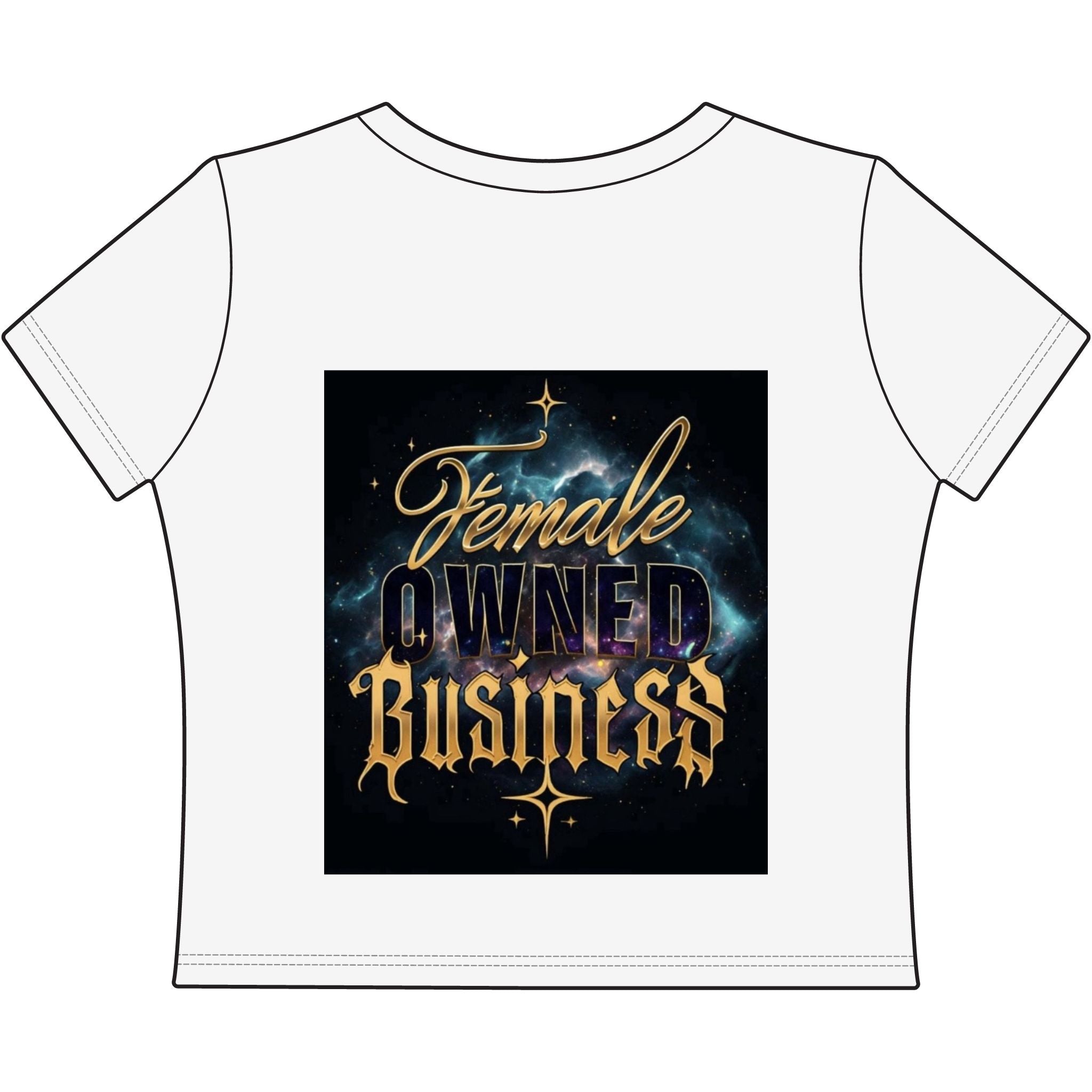 Women's Baby Tee — "Female Owned Business" Graphic Crop Top