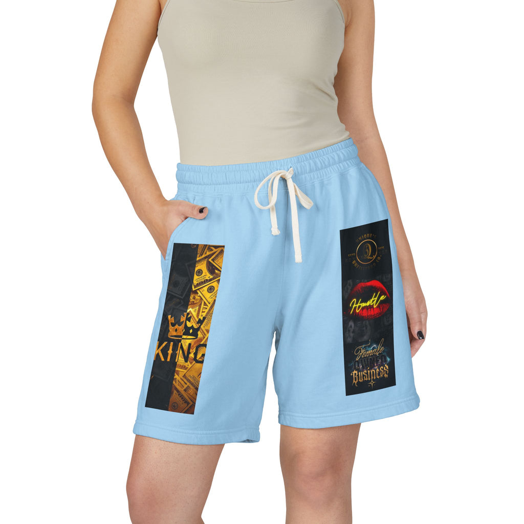 Graphic Fleece Sweat Shorts — King & Retro Logo Panel Design