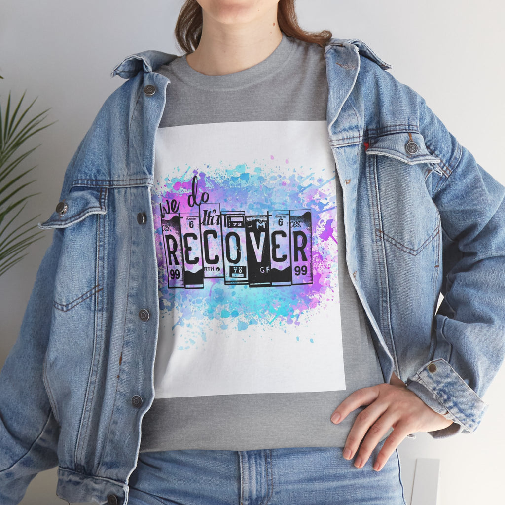 Overdose Awareness T-Shirt — 'We Do Recover' Purple Ribbon Recovery Tee