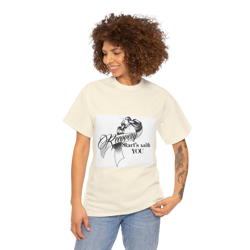 Recovery Starts With You Tee — Rose & Ribbon Awareness T‑Shirt