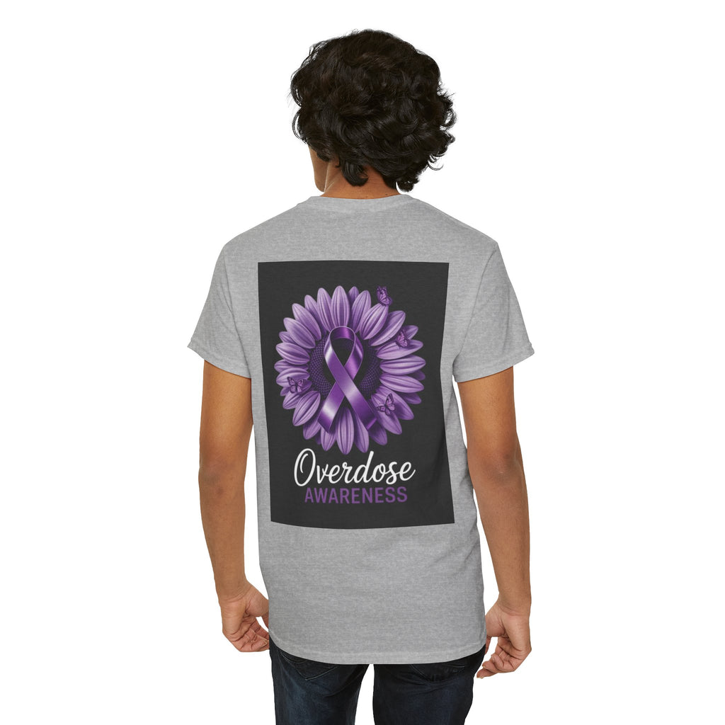 Overdose Awareness T-Shirt — 'We Do Recover' Purple Ribbon Recovery Tee