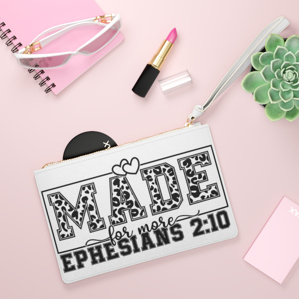 Clutch Bag — "Made for More" Ephesians 2:10 Christian Faith Wristlet