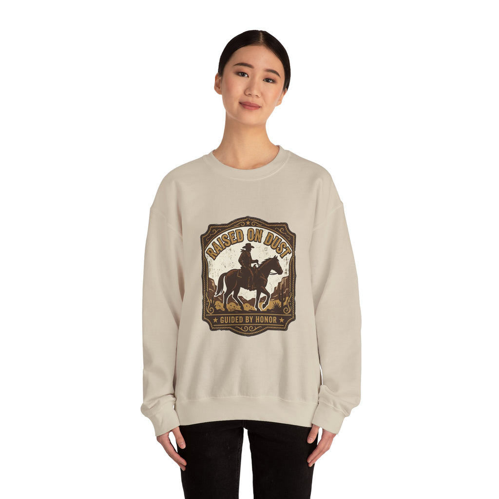 Raised on Dust Crewneck Sweatshirt | Western Americana Vintage rodeo, frontier
