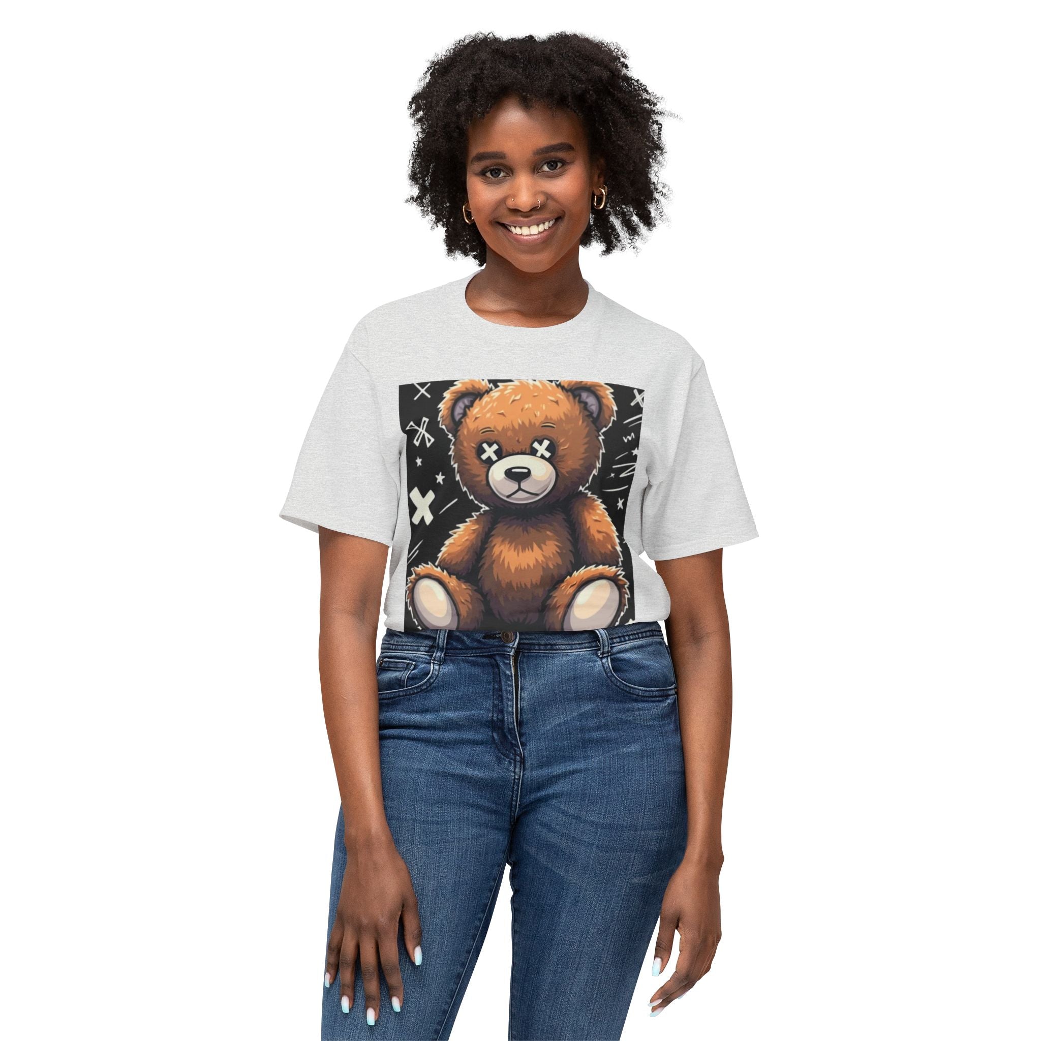 T-Shirt — Vintage Injured Teddy Bear "I Never Look Back, I Have Back Pain" Graphic
