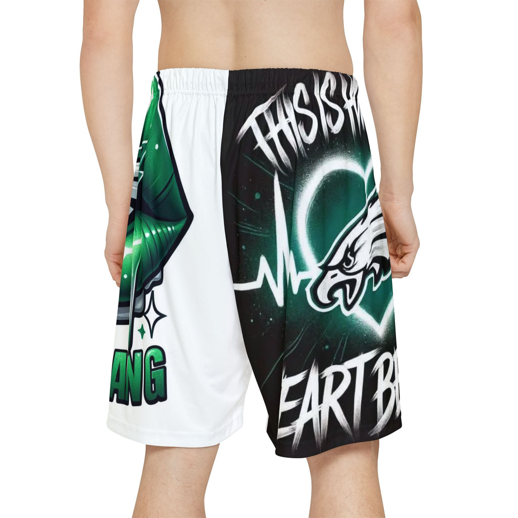 Philly Eagles Graphic Sports Shorts — Green Drip Football Fan Shorts