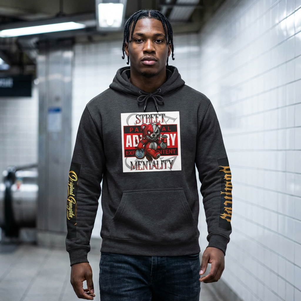 Mentality Graphic Hoodie — Street Adversary Lion Design