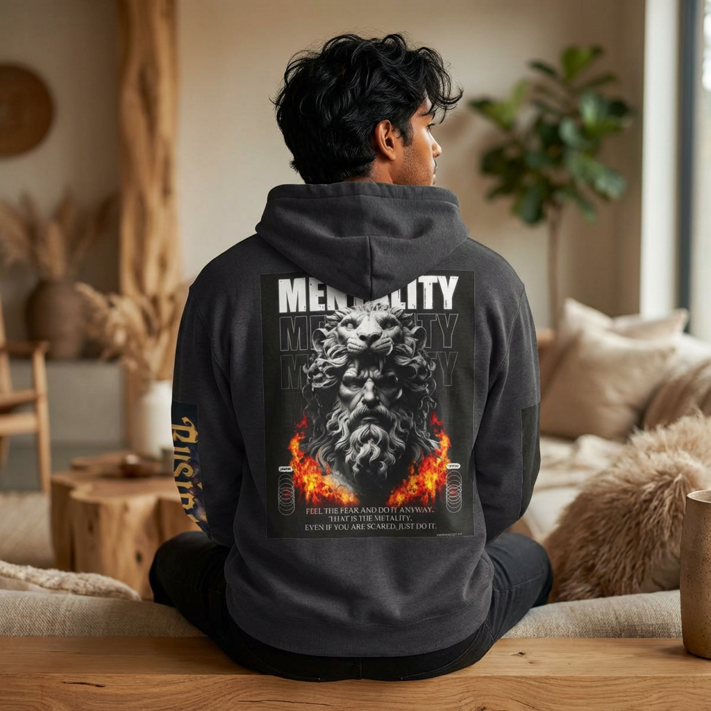 Mentality Graphic Hoodie — Street Adversary Lion Design