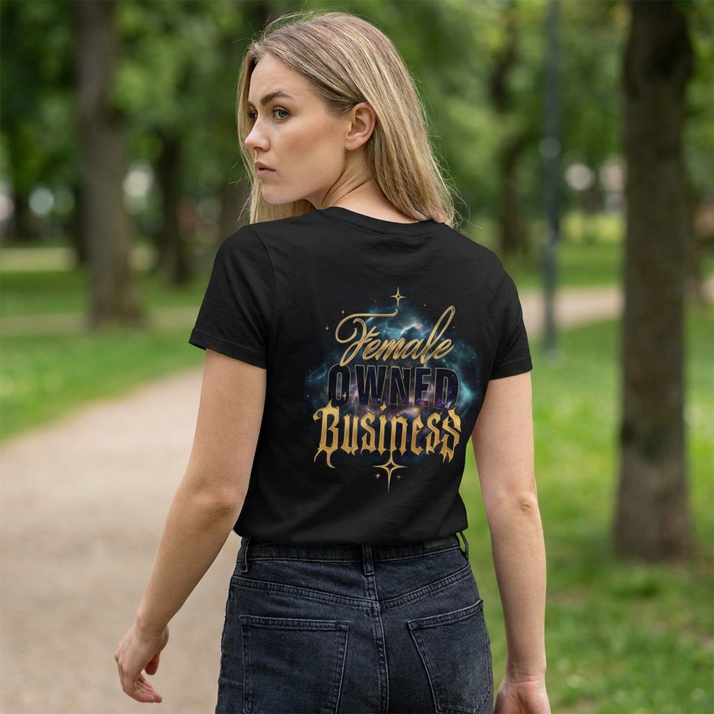 Women's Baby Tee — "Female Owned Business" Graphic Crop Top