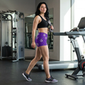 Purple Skeleton Middle Finger Yoga Shorts — Edgy All-Over-Print Activewear