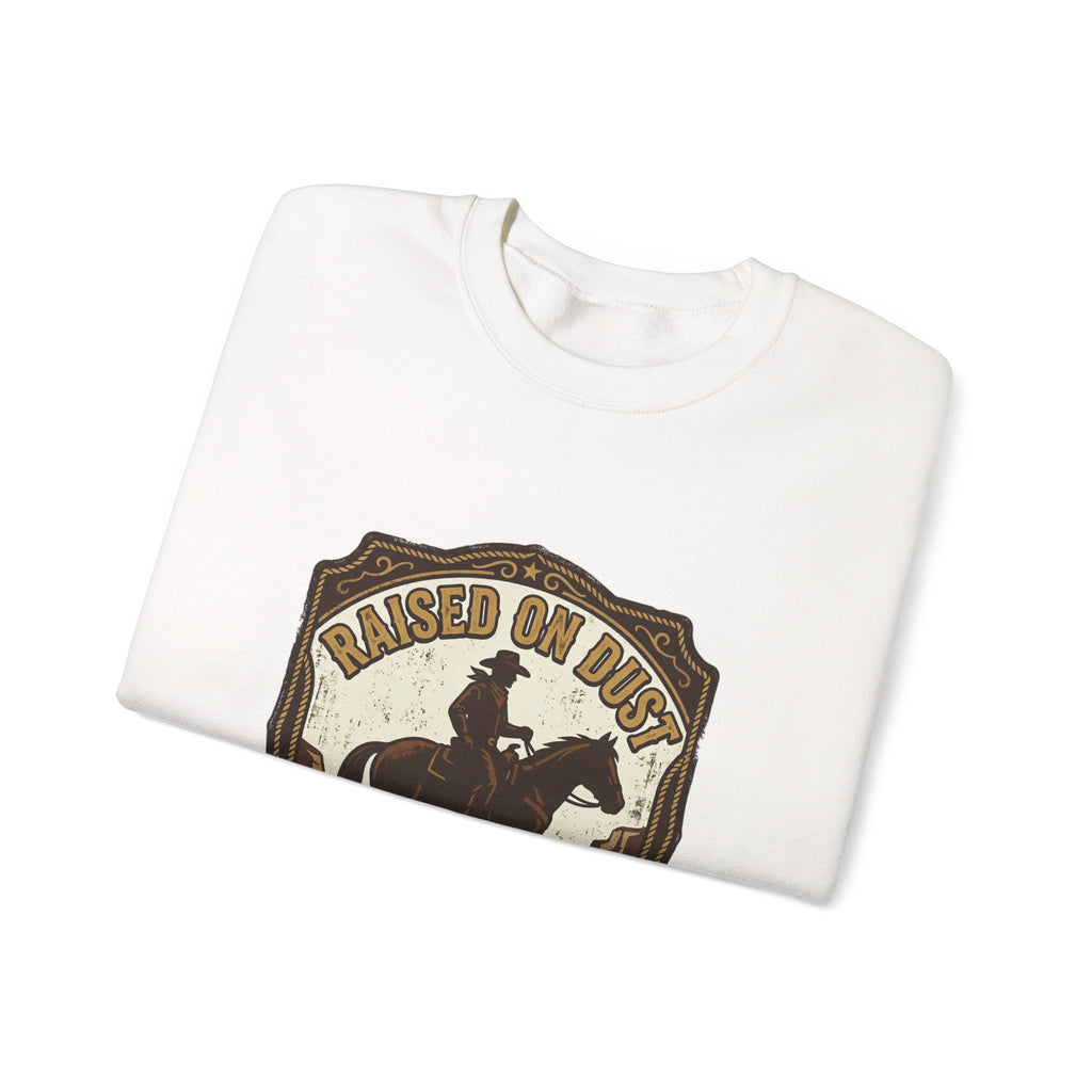 Raised on Dust Crewneck Sweatshirt | Western Americana Vintage rodeo, frontier