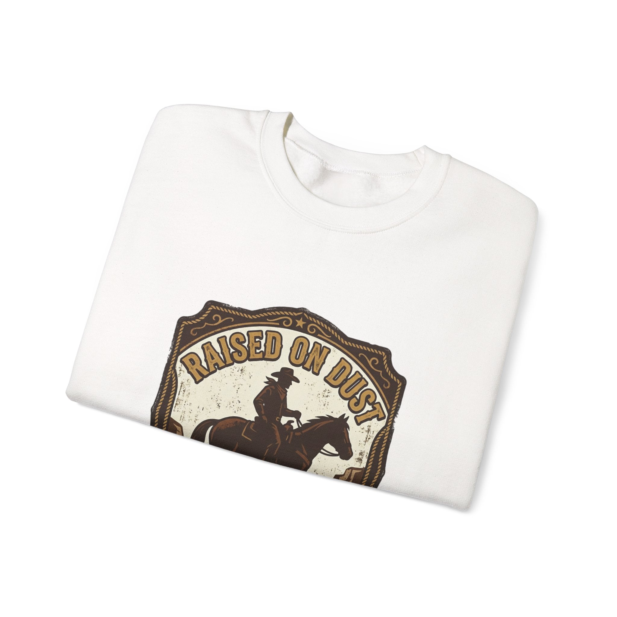 Raised on Dust Crewneck Sweatshirt | Western Americana Vintage rodeo, frontier