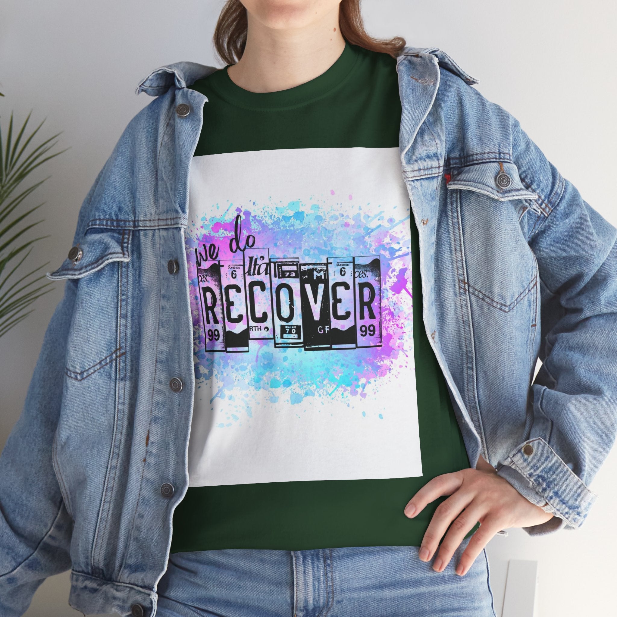 Overdose Awareness T-Shirt — 'We Do Recover' Purple Ribbon Recovery Tee