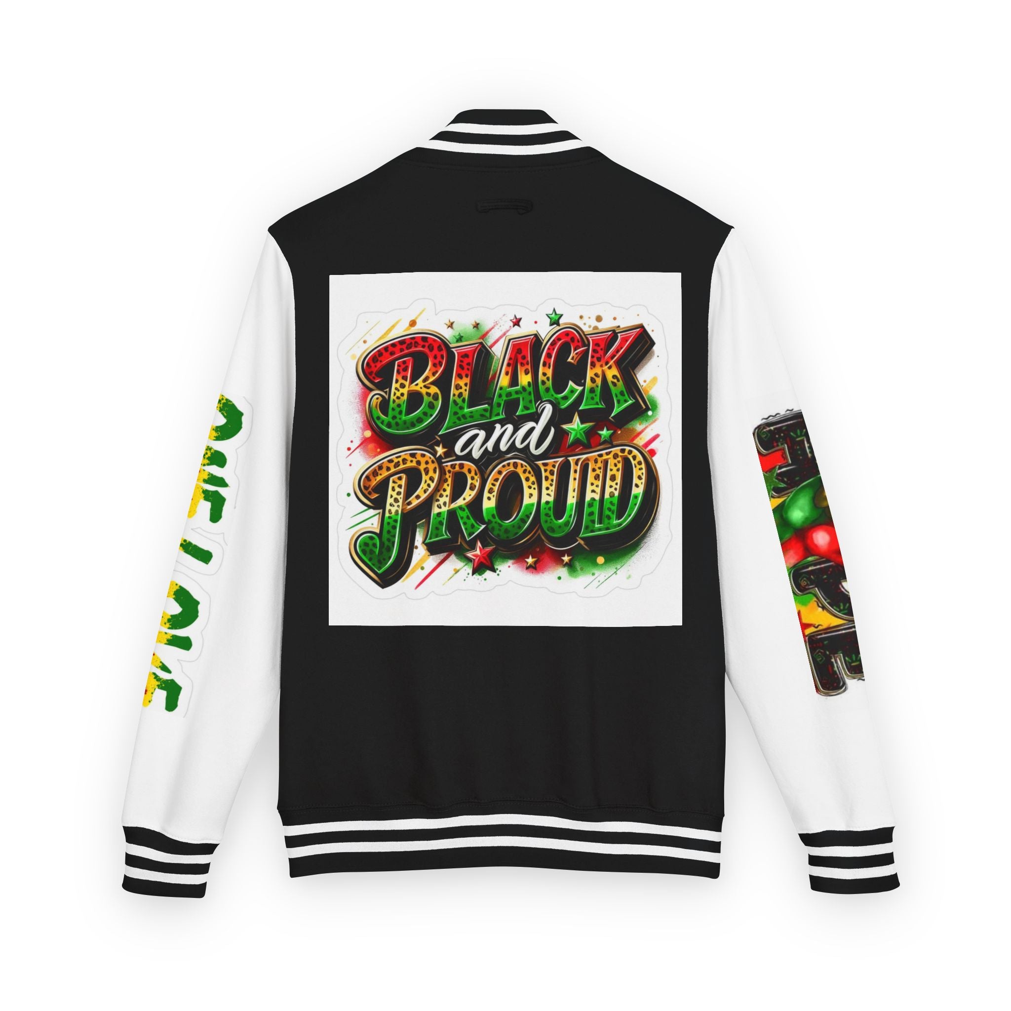 Black and Proud Letterman Jacket - 'One Love' Rasta Varsity Jacket