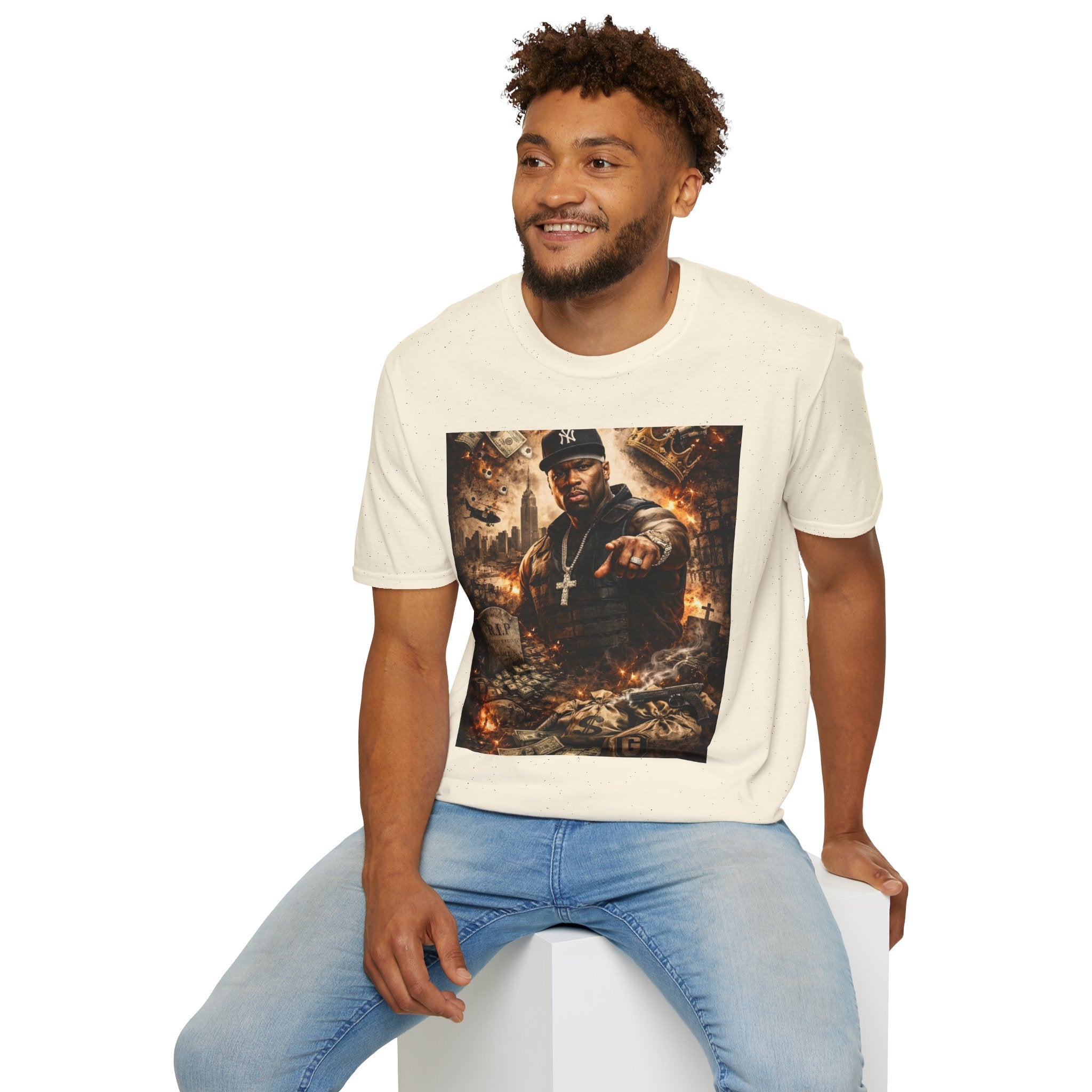 Hip-Hop Tribute T-Shirt — Gritty Urban Portrait Graphic