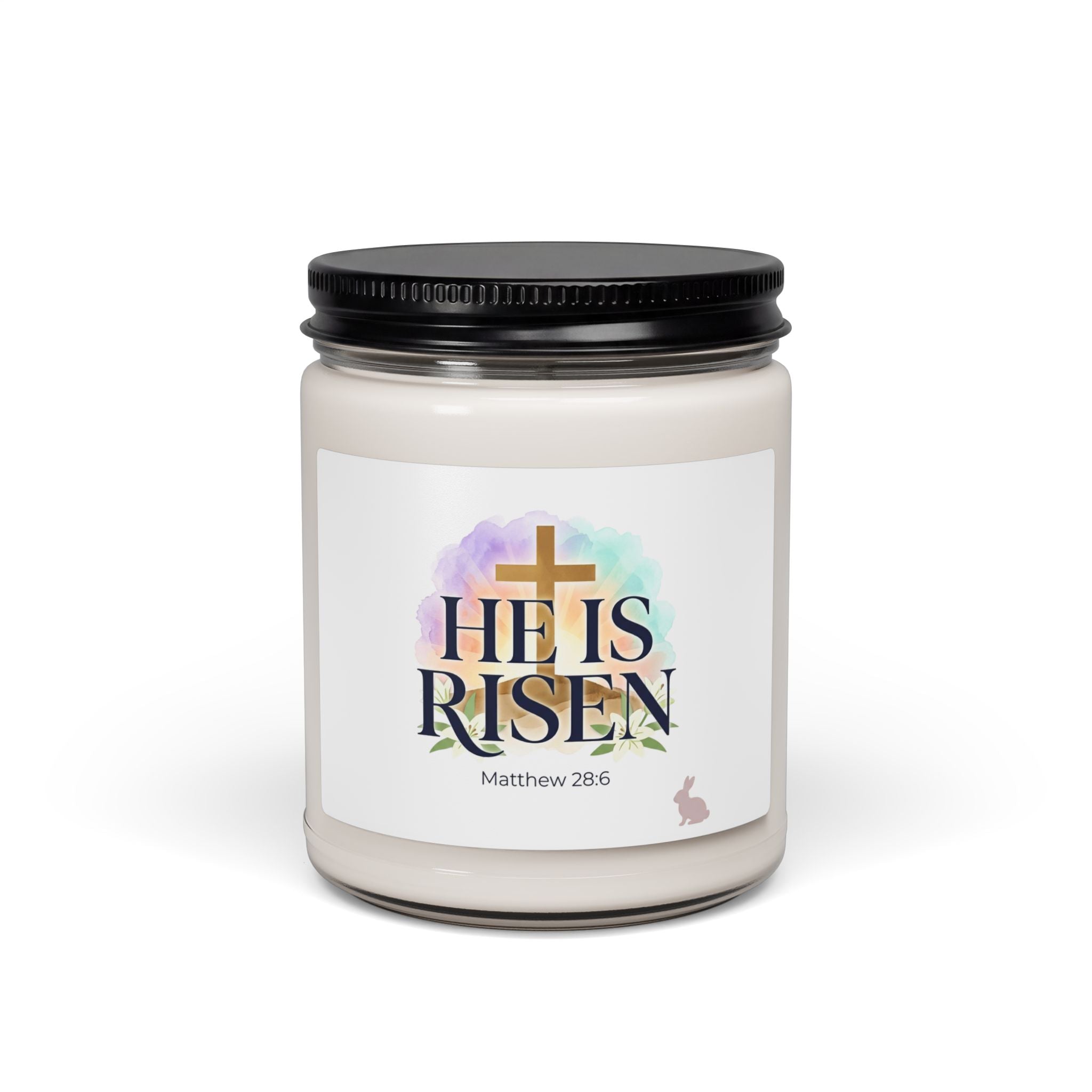 He Is Risen Scripture Candle, Soy Jar | Christian Easter, Resurrection