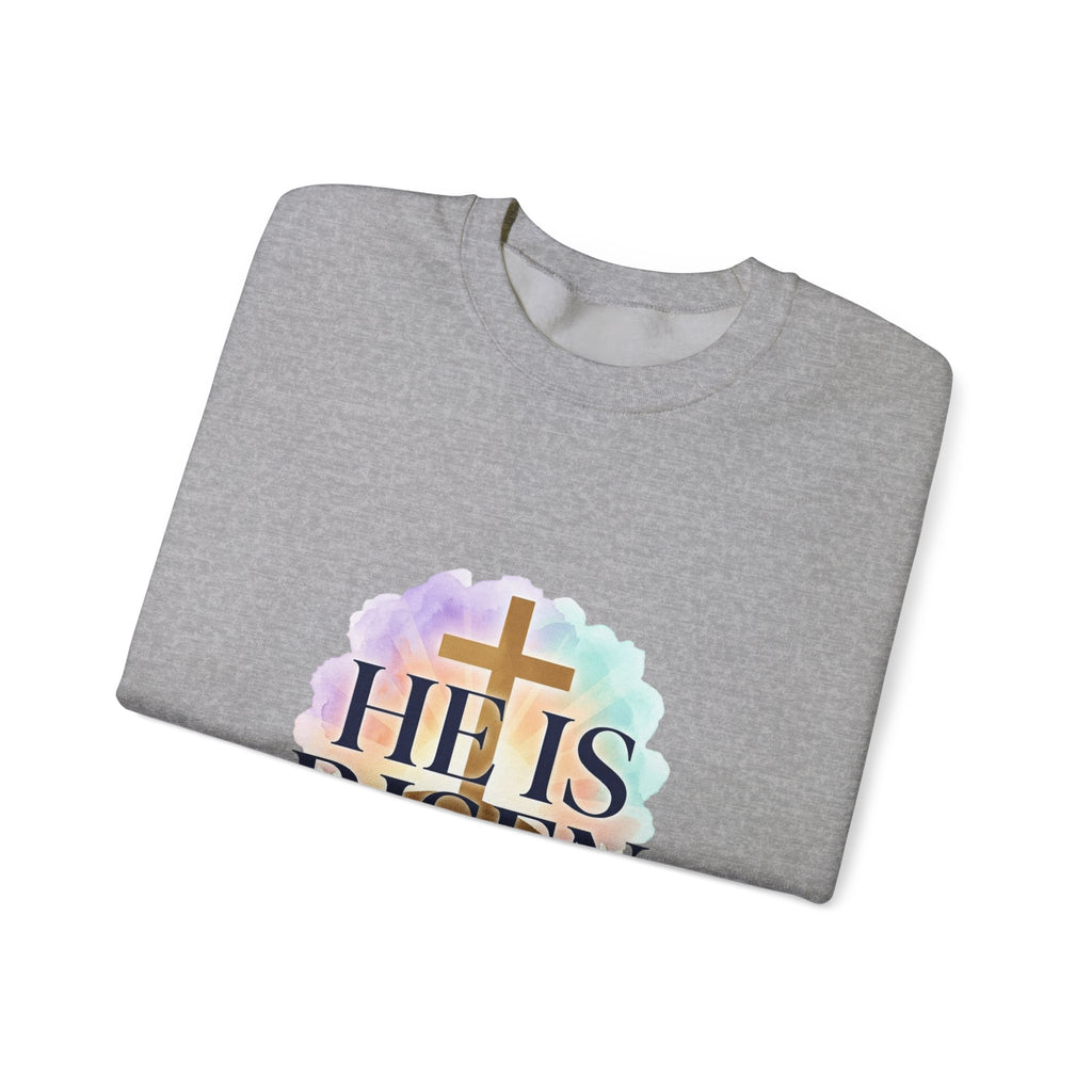 He Is Risen Sweatshirt | Christian Easter Resurrection Pastel Scripture