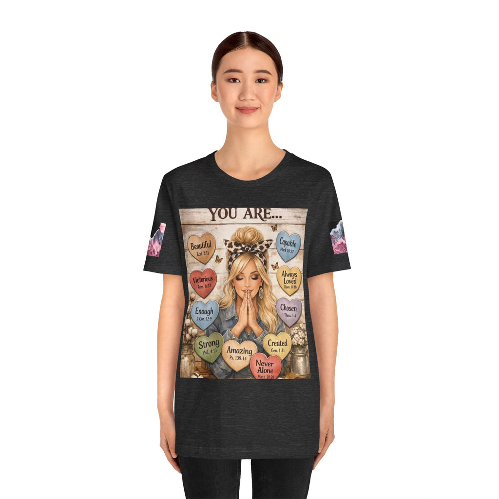 Faith-Based Graphic Tee — "You Are..." Inspirational Scripture Design