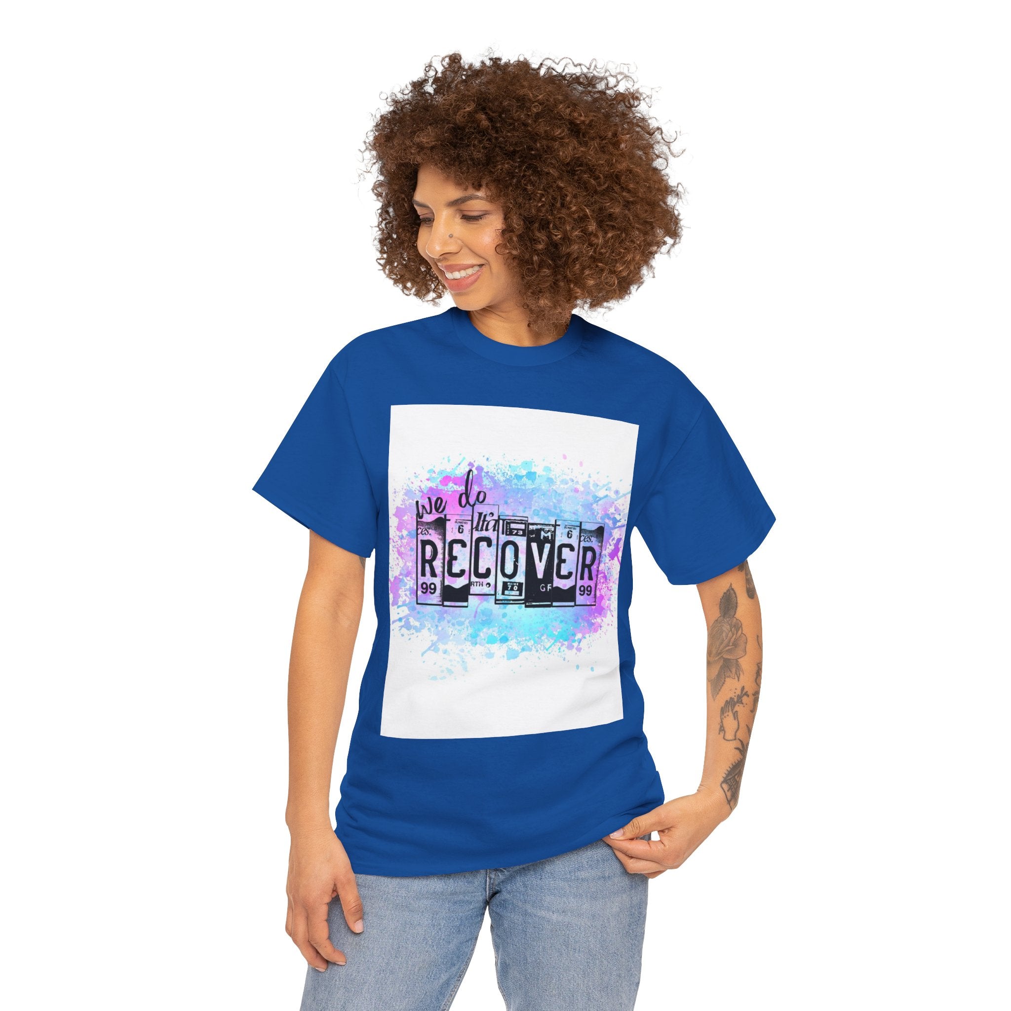 Overdose Awareness T-Shirt — 'We Do Recover' Purple Ribbon Recovery Tee