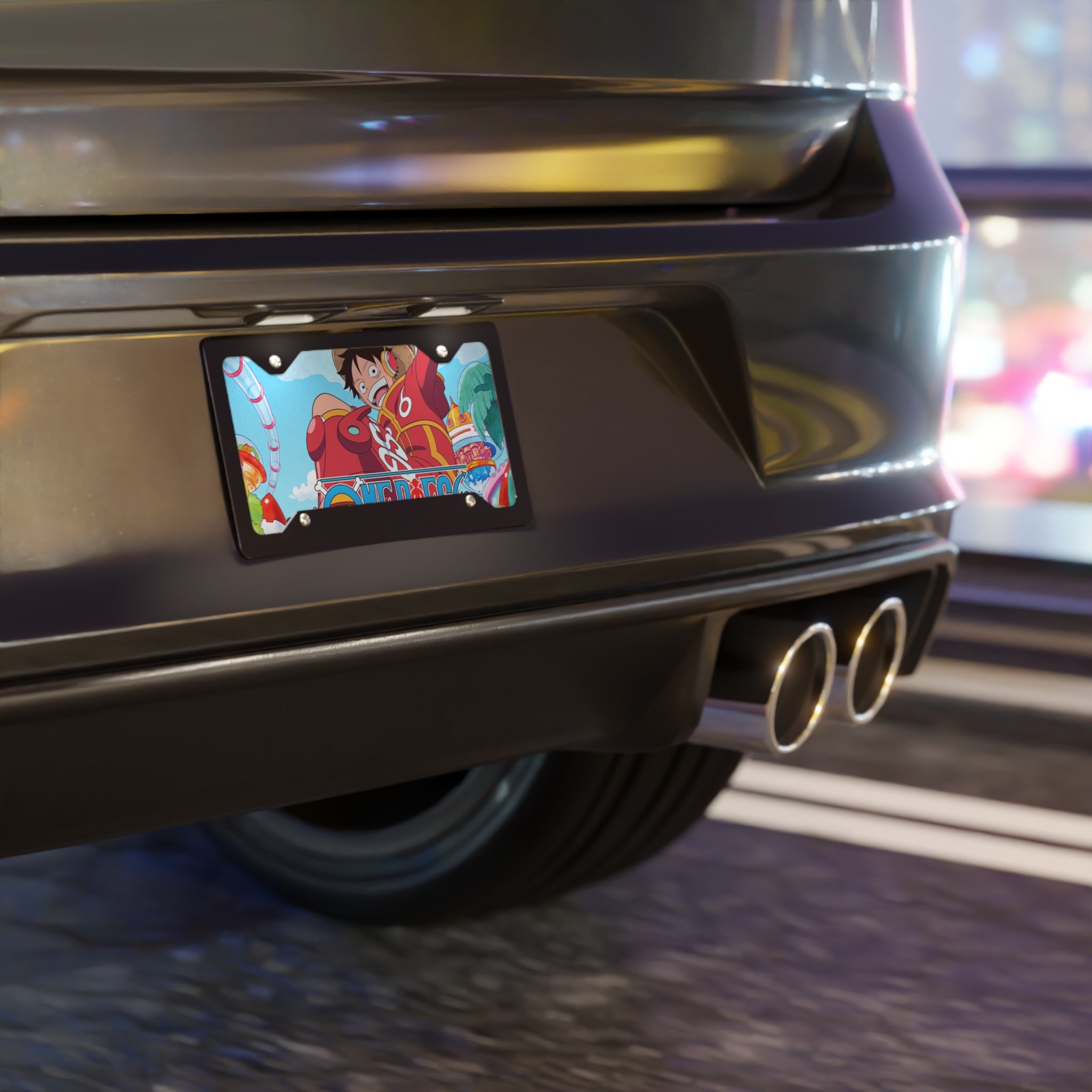 One Piece Luffy Vanity Plate — Anime License Plate Decor