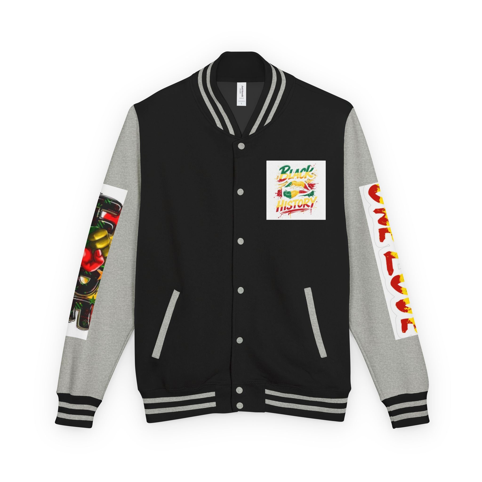 Black and Proud Letterman Jacket - 'One Love' Rasta Varsity Jacket
