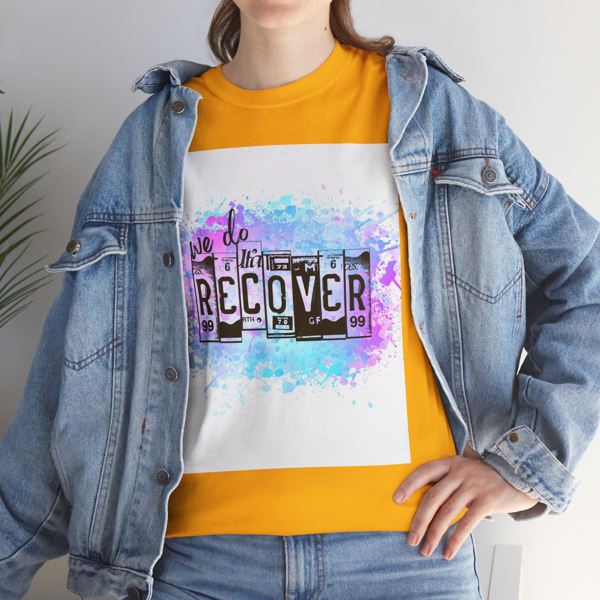 Overdose Awareness T-Shirt — 'We Do Recover' Purple Ribbon Recovery Tee