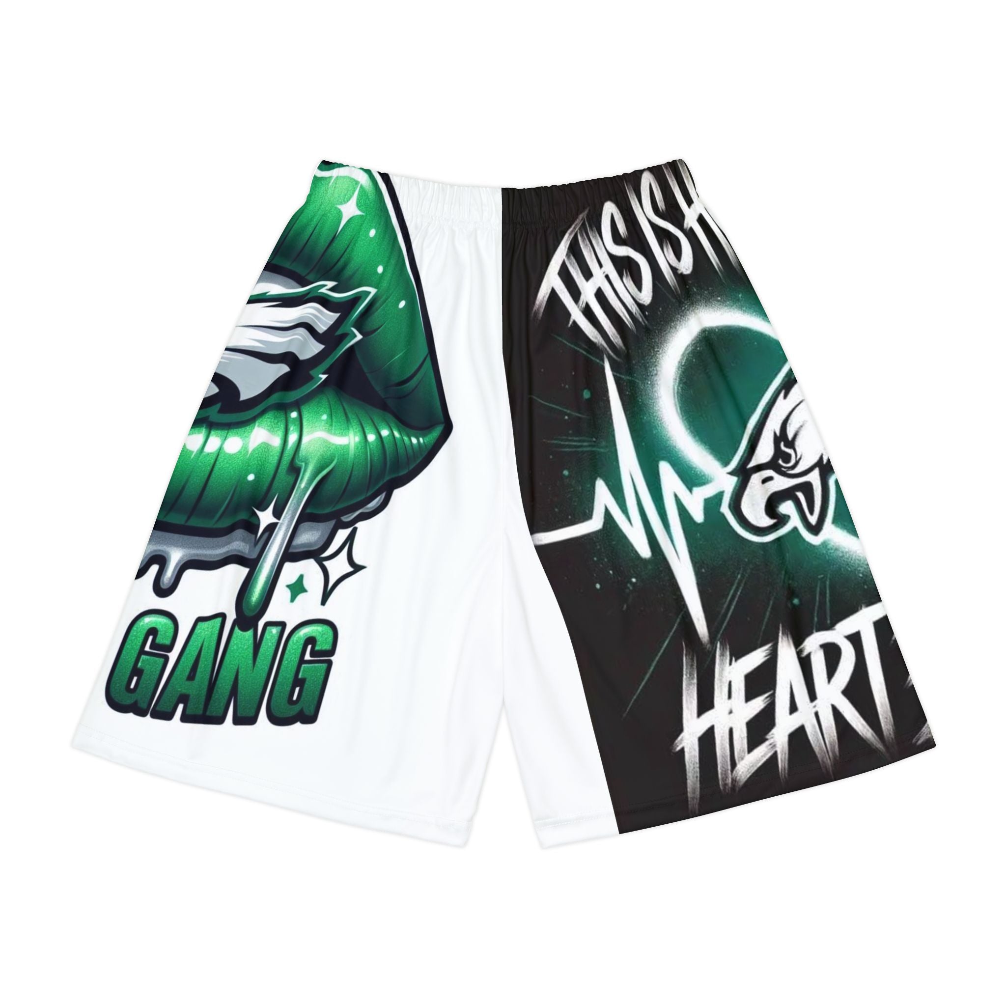 Philly Eagles Graphic Sports Shorts — Green Drip Football Fan Shorts