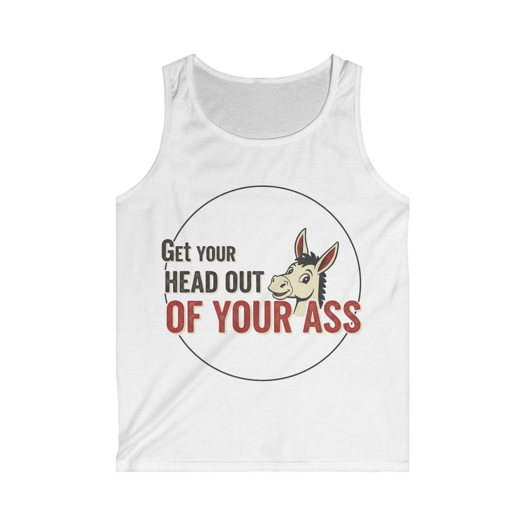 Get Your Head Out of Your Ass Tank Top — Funny Donkey Graphic Men’s Tank