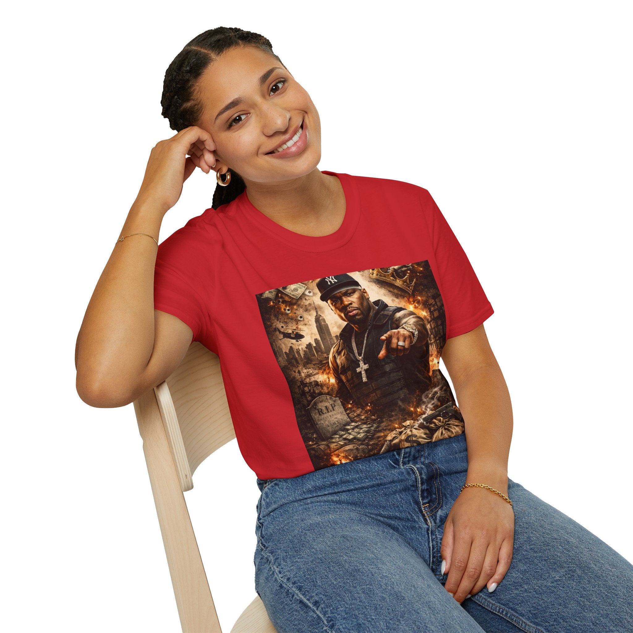 Hip-Hop Tribute T-Shirt — Gritty Urban Portrait Graphic