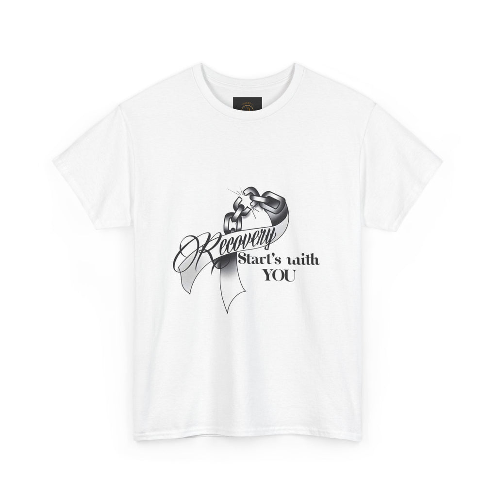 Recovery Starts With You Tee — Rose & Ribbon Awareness T‑Shirt