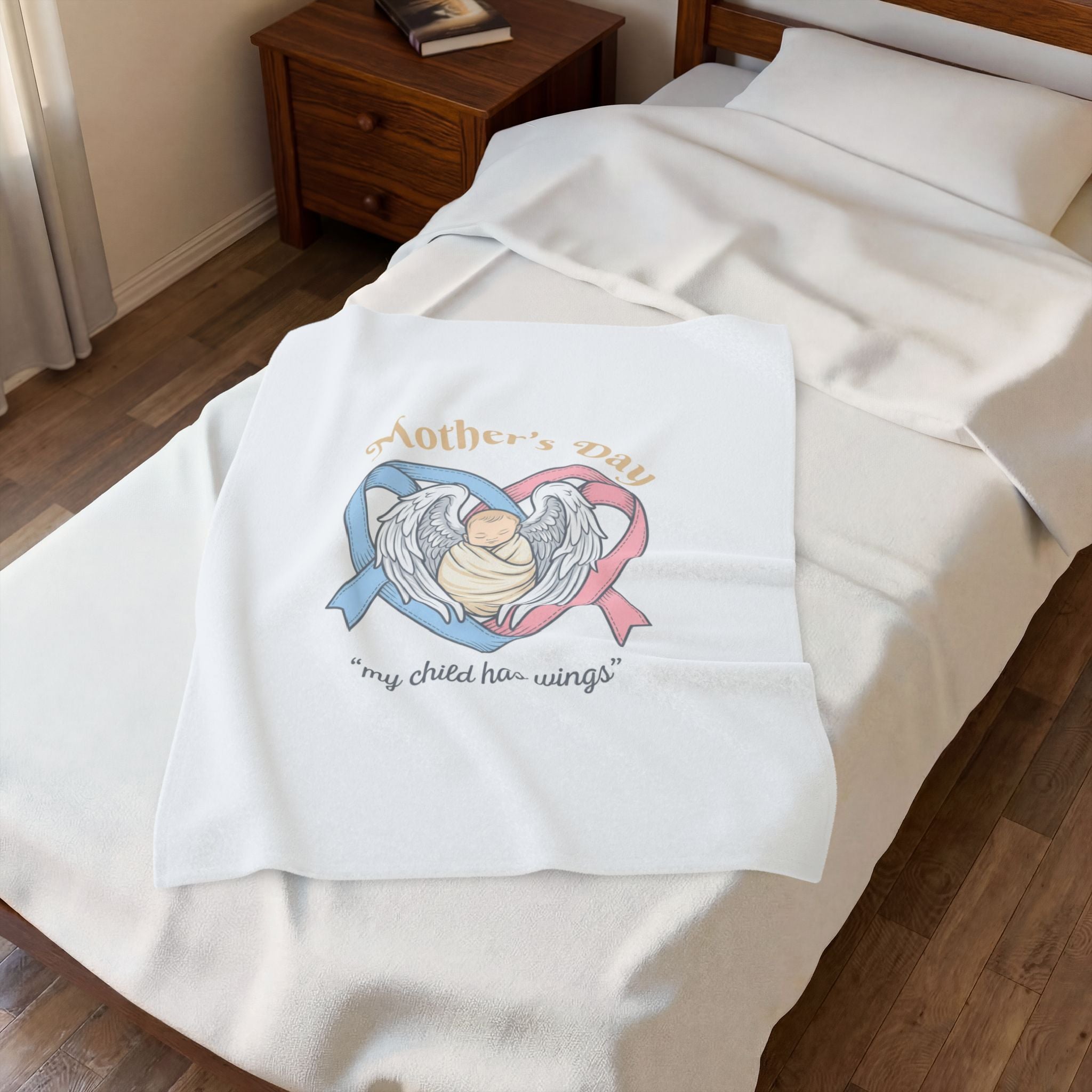 Mother's Day Memorial Blanket | Mother's Day typographic, bereavement mom blanket