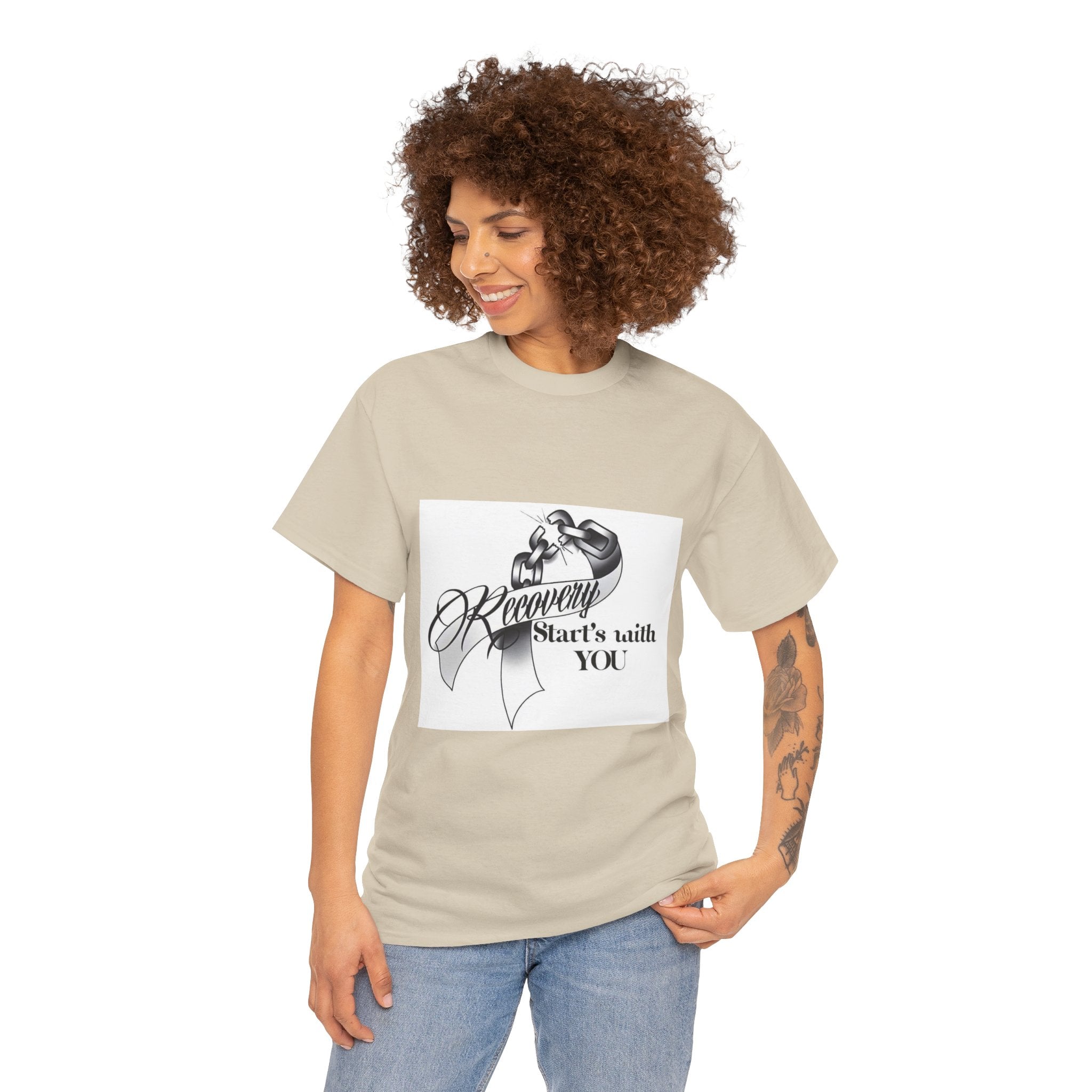 Recovery Starts With You Tee — Rose & Ribbon Awareness T‑Shirt