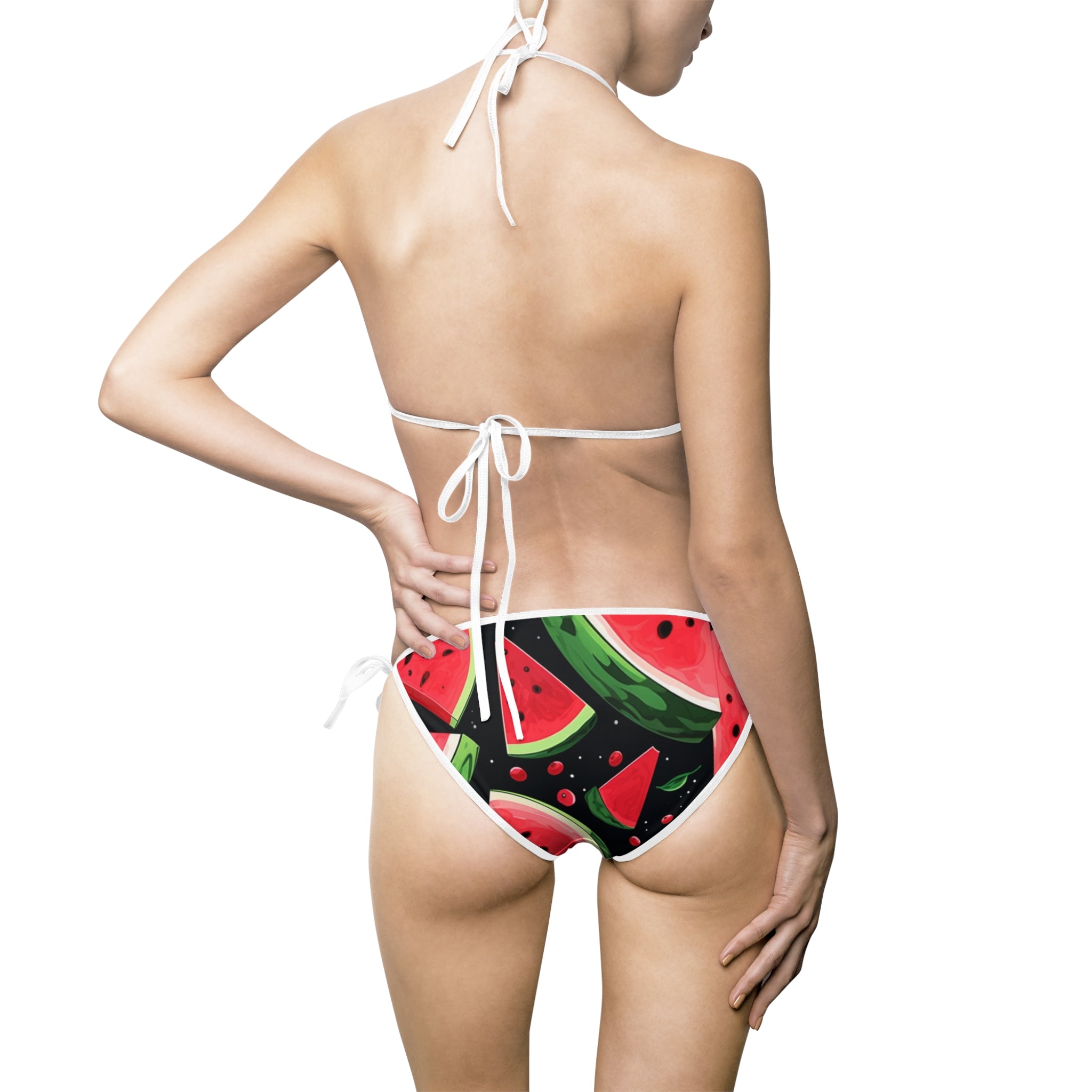 Watermelon Print Bikini Swimsuit - Women's Tropical Summer Swimwear