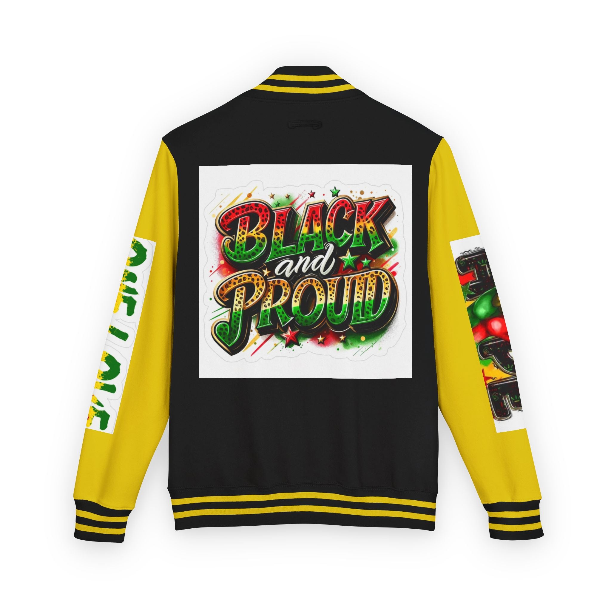 Black and Proud Letterman Jacket - 'One Love' Rasta Varsity Jacket