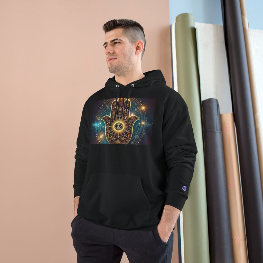Mystic Hamsa Champion Hoodie — Spiritual Hand Graphic Pullover