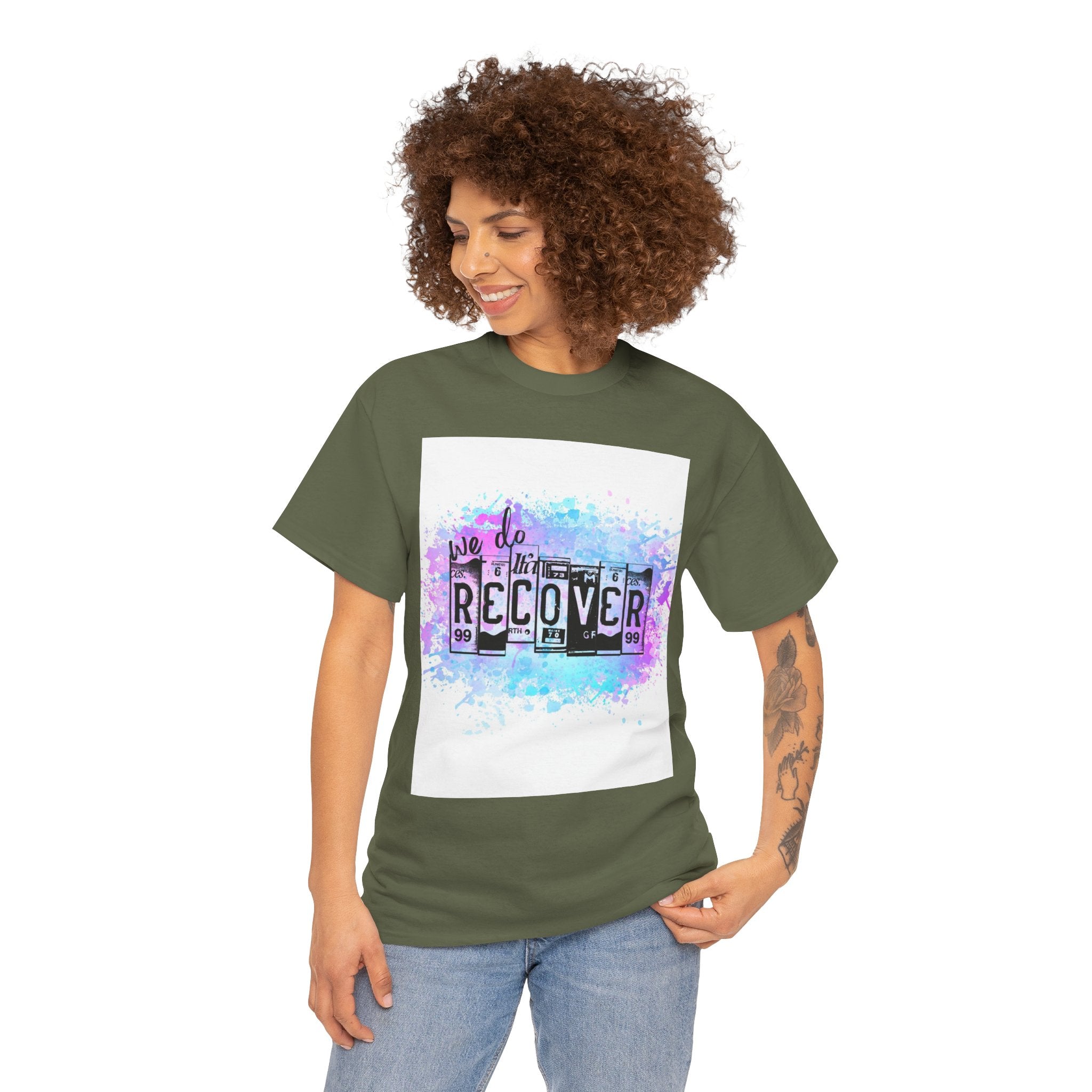 Overdose Awareness T-Shirt — 'We Do Recover' Purple Ribbon Recovery Tee