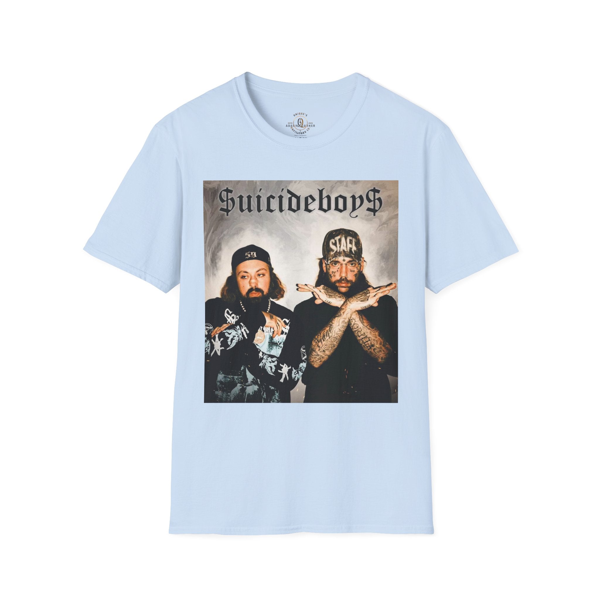 Suicideboys Graphic T-Shirt — Black & White Rap Crew Photo Tee